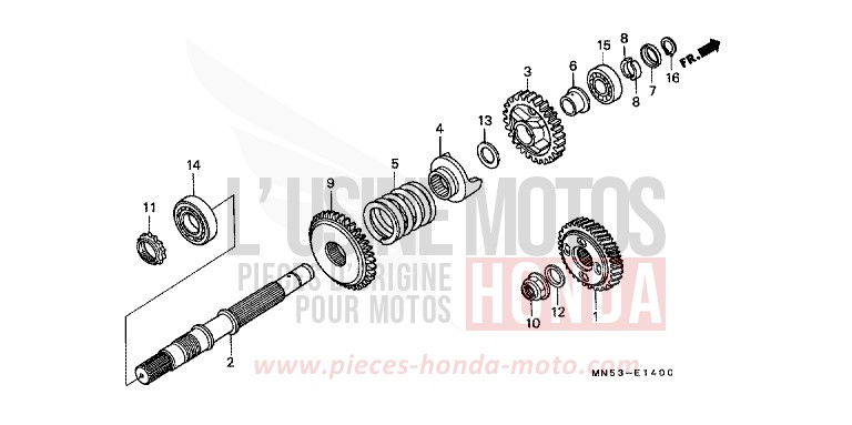 FINAL SHAFT for Gold Wing PB224D (PB224D) from 1990